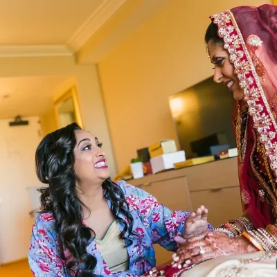 Dedicated rooms for bride, groom, and family members